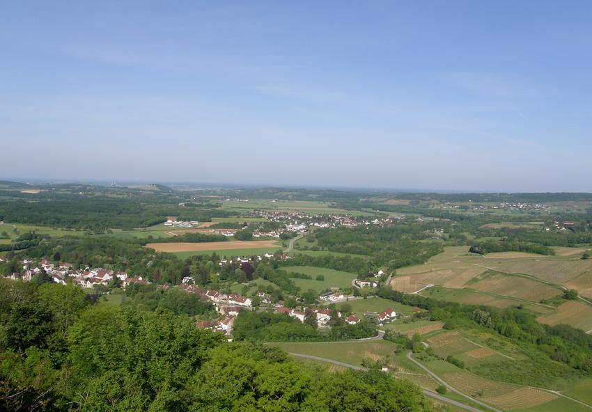 La plaine de Voiteur vue de Château-Chalon